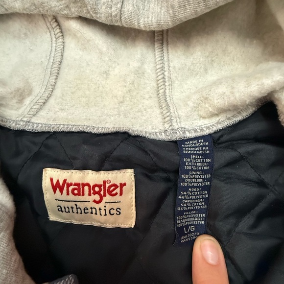 Wrangler Authentic Gray Hooded Jacket - Picture 3 of 3